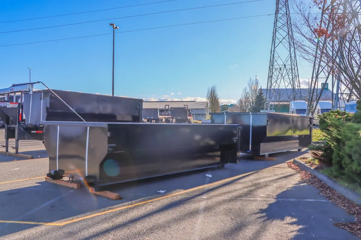 Roll-off dumpster ready for waste disposal at job site for Demolition Dumpster Rental in Fort Stockton